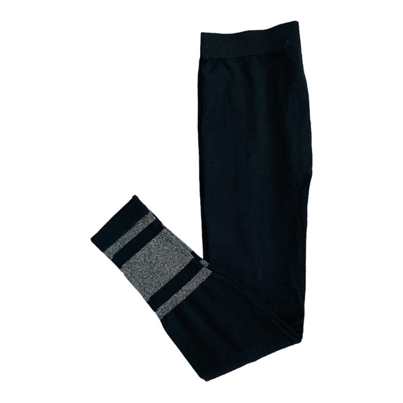 Women’s Activewear F&F Black Silver Ornament Leggings Women’s Nylon Leggings - Picture 3 of 5